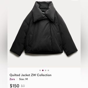 Zara Black Puffer Jacket